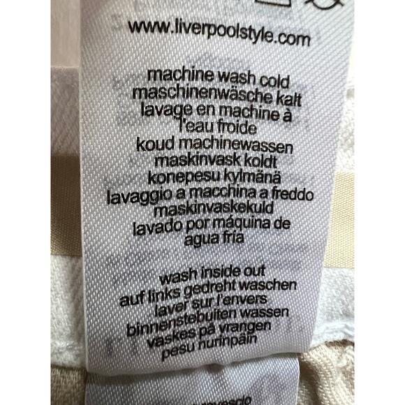 LIVERPOOL WOMENS 16 HANNAH CROP FLARE LACE HEM STRETCH DENIM JEAN WHITE NEW - Picture 10 of 11